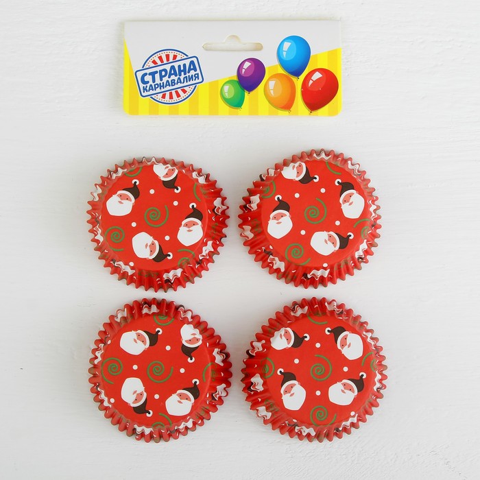 Тарталетки "Дед Мороз" с завитками (набор 24 штук)