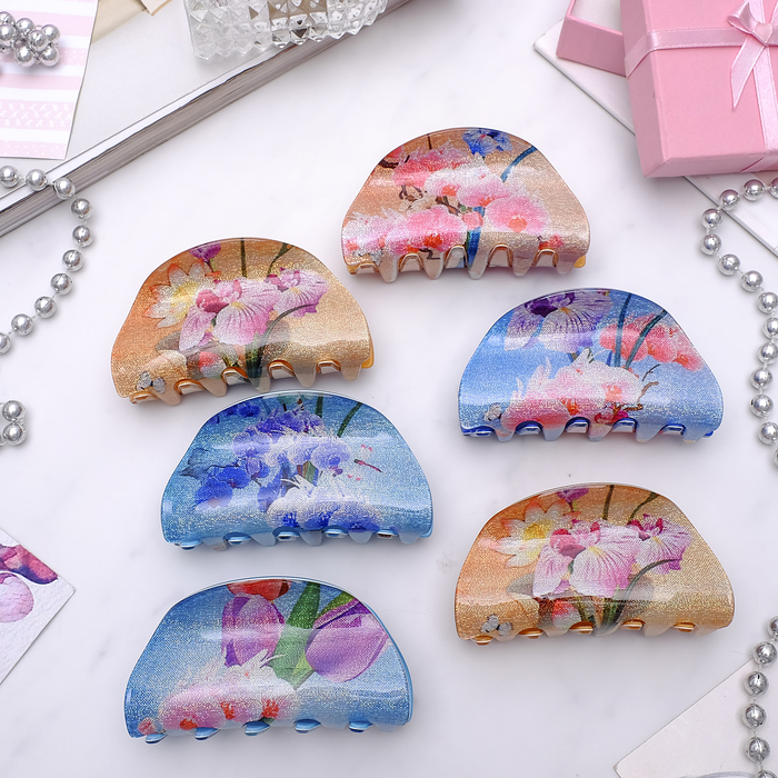 Краб для волос "Примадонна" орхидея, блеск, микс