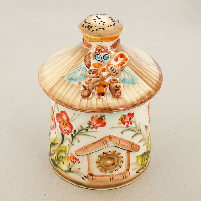 Бочонок для мёда «Улей», гжель, цветной