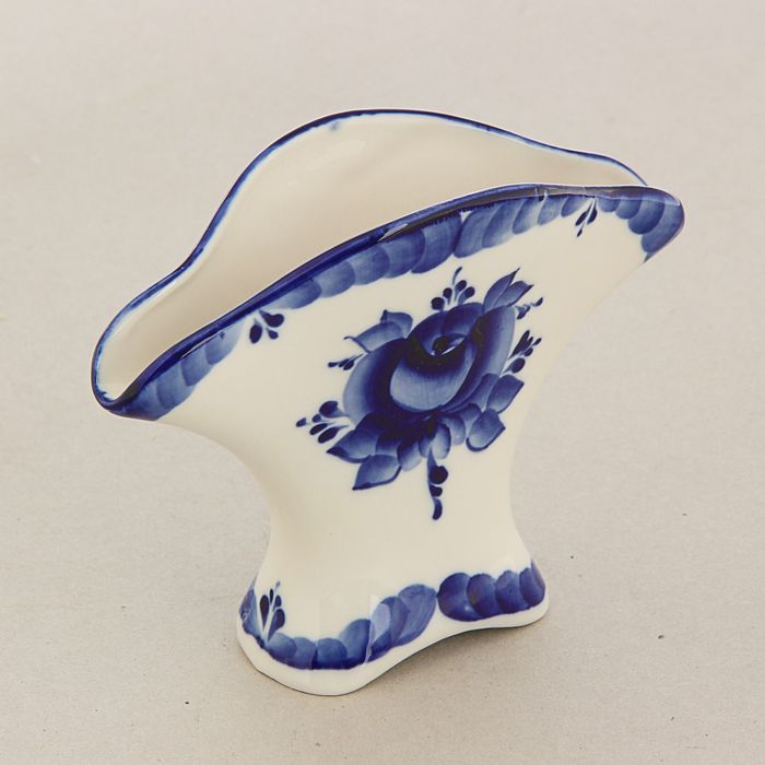 Салфетница «Мадонна», гжель, фарфор, 2 сорт