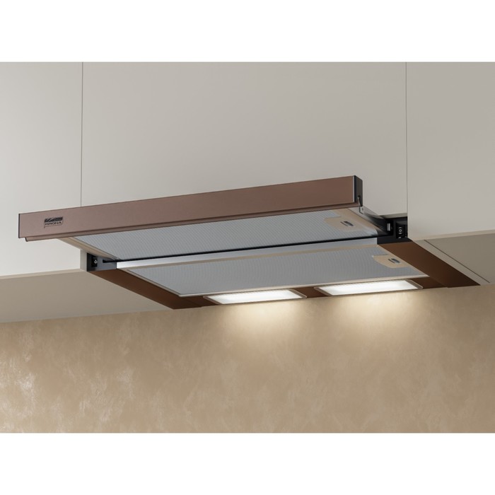 Вытяжка Kronasteel Kamilla 600 Brown/Brown Panel (2 мотора), коричневый