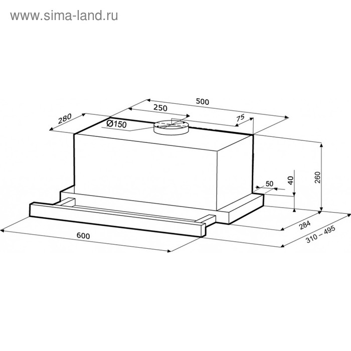 

Вытяжка KRONA KAMILLA power 600 INOX 3Р, встраиваемая, 800 м3/ч, 3 скорости, 60 см, серебр.