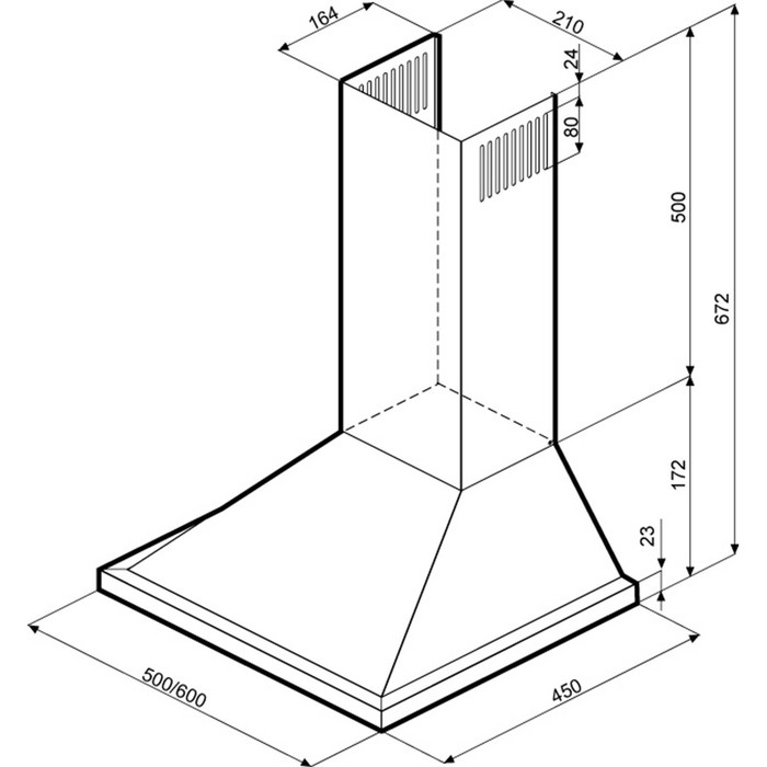 Вытяжка Kronasteel Bella 600 inox push button, серебристый