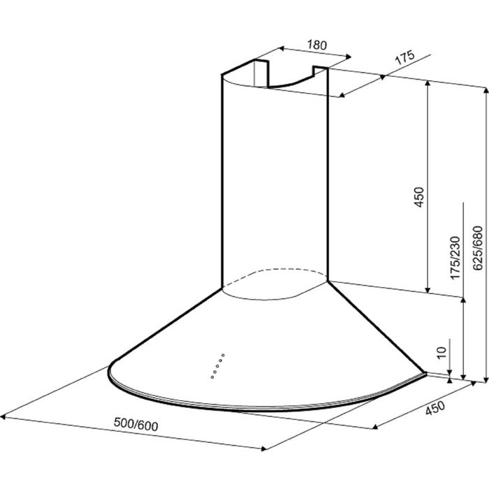 Вытяжка Kronasteel Diana 600 white push button, белый