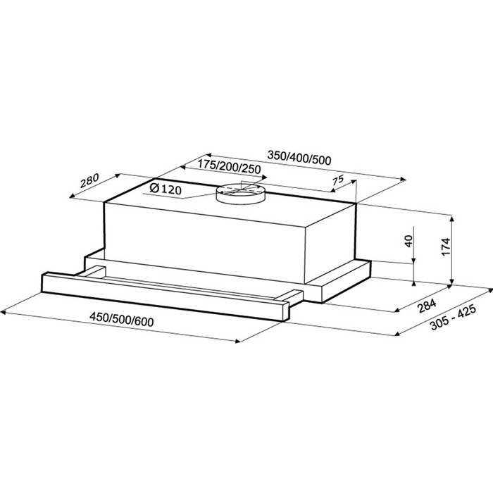 Вытяжка Kronasteel Kamilla 500, черный
