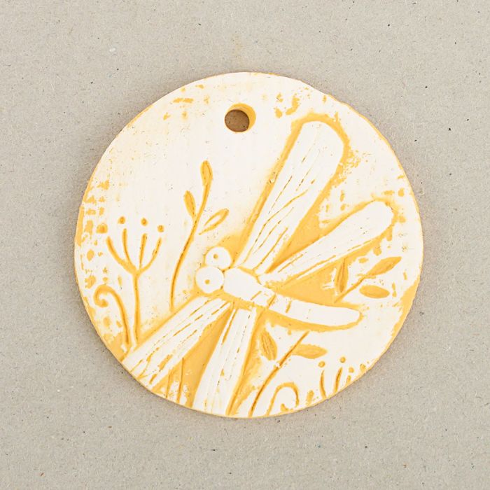 Шильдик "Стрекоза" охра, 5 см