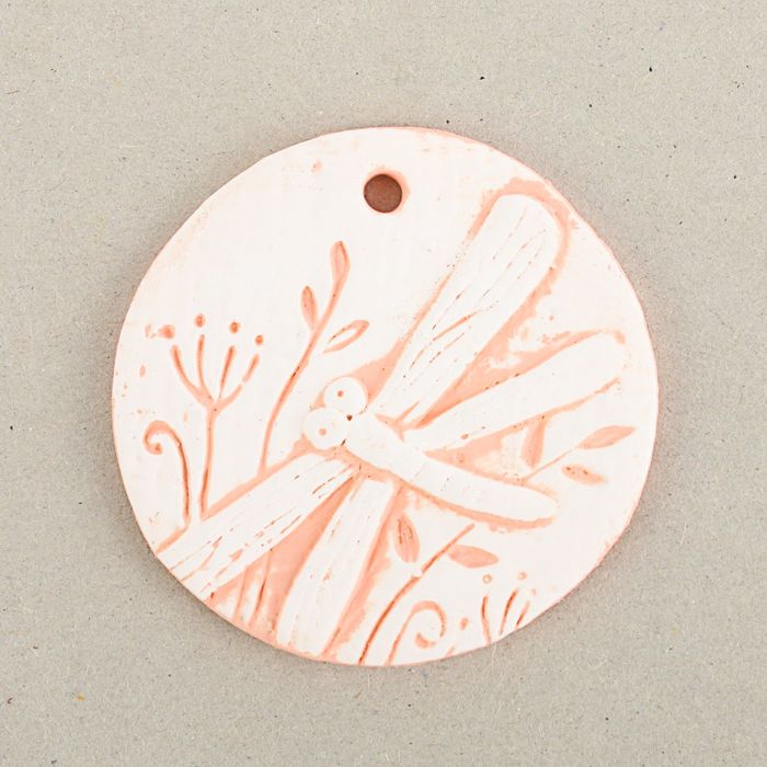 Шильдик "Стрекоза" розовая, 5 см