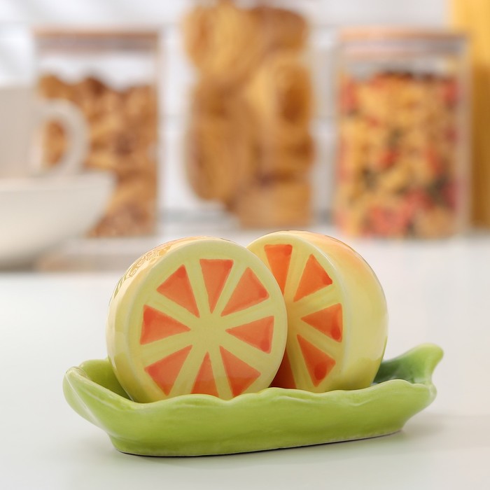 Набор для специй "Сочные фрукты. Лимон", 2 предмета на подставке