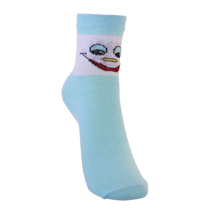 Носки детские, размер 18(16-18), цвет белый/бирюзовый