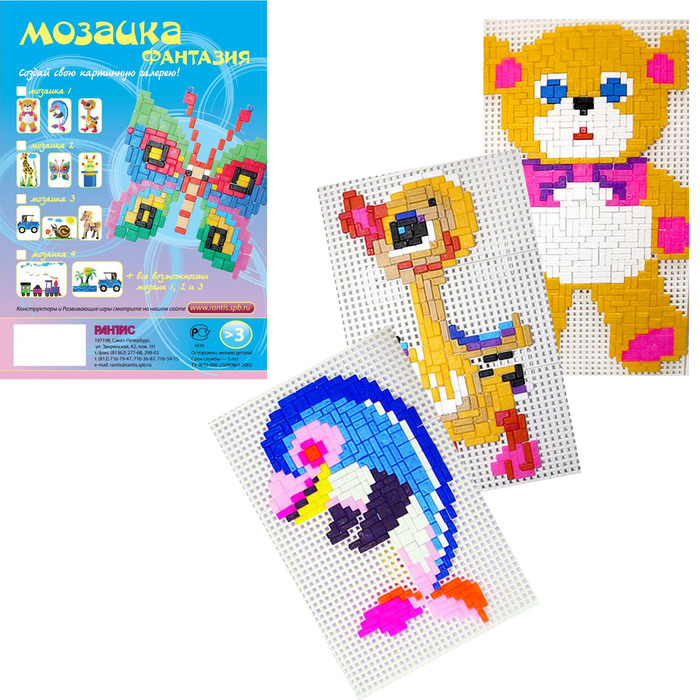 Мозаика «Фантазия М1: медведь, дельфин, утёнок.»