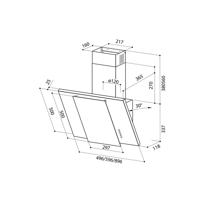 Вытяжка Lex Polo 600, черный