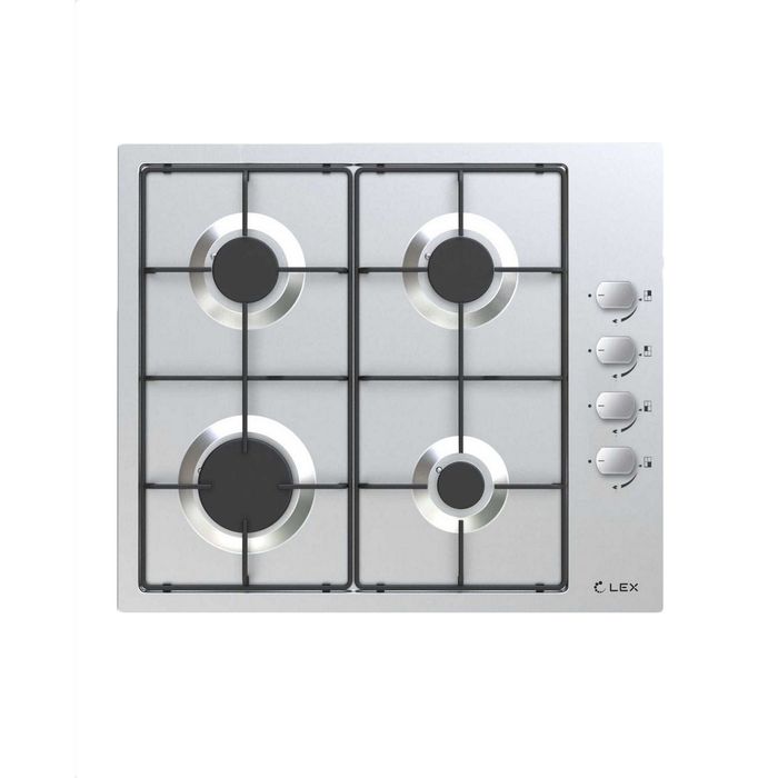 Варочная поверхность Lex GVS 644-1 IX, газовая, 4 конфорки, серебристый
