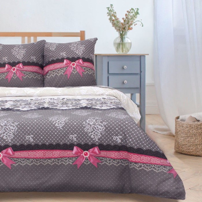 Постельное бельё "Этель" дуэт Кружевная фантазия (вид 2), размер 143х215 см - 2 шт., 220х240 см, 70х70 см - 2 шт., 100% хлопок, поплин, 125 г/м2