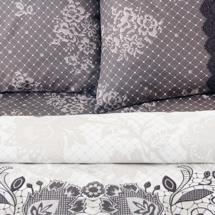 Постельное бельё "Этель" дуэт Кружевная фантазия (вид 2), размер 143х215 см - 2 шт., 220х240 см, 70х70 см - 2 шт., 100% хлопок, поплин, 125 г/м2