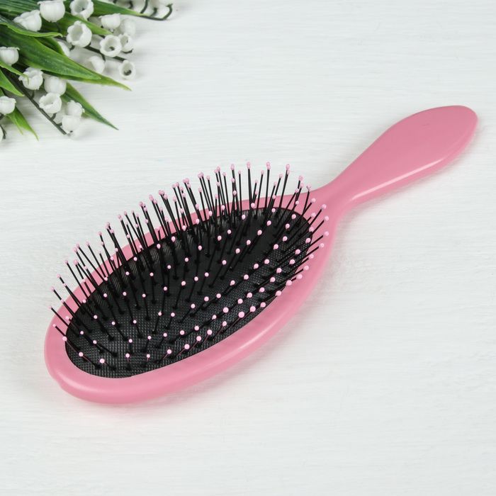 Расческа массажная "Овал", цвет розовый