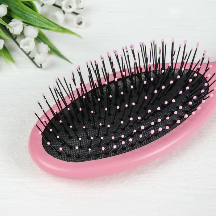 Расческа массажная "Овал", цвет розовый