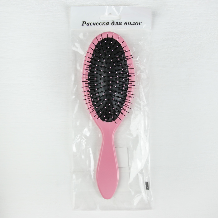Расческа массажная "Овал", цвет розовый