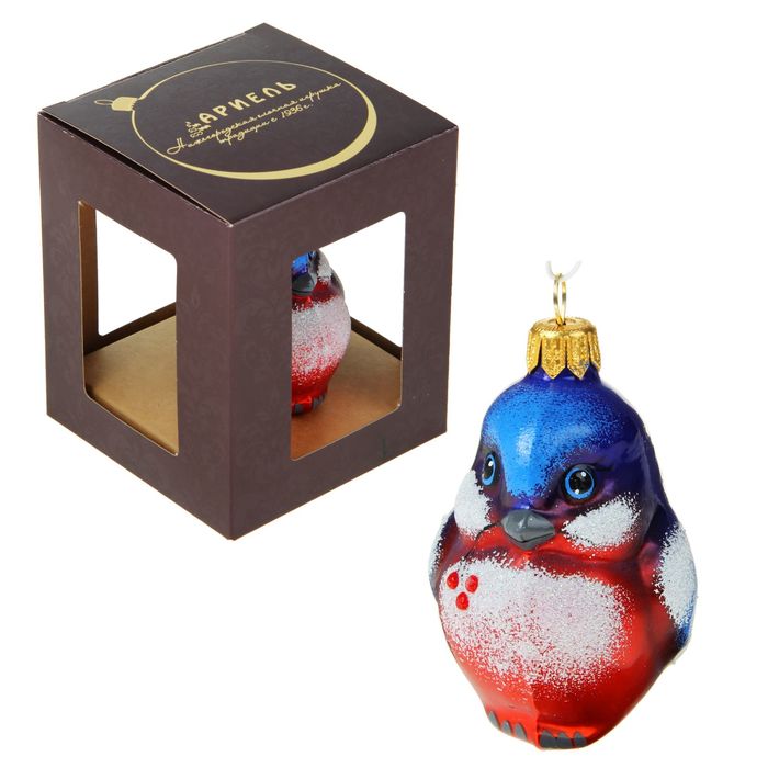 Ёлочная игрушка "Снегирь" 8 см