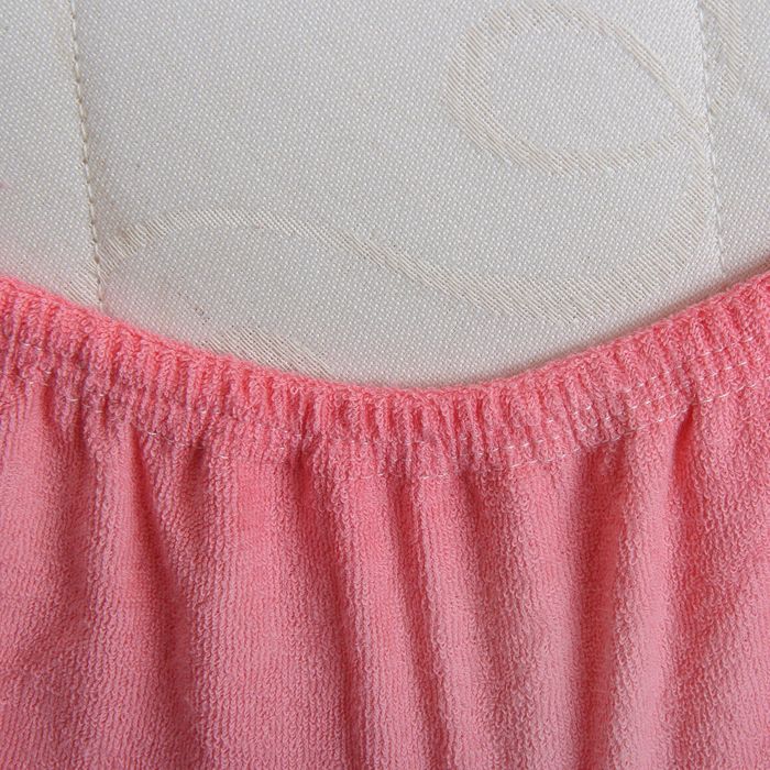 Простыня махровая на резинке коралл, размер 90х200/20 см