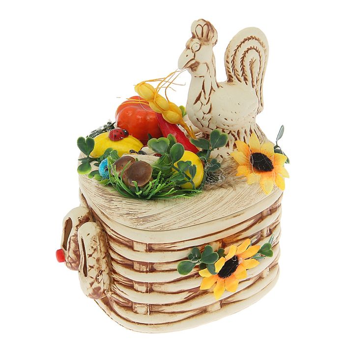 Шкатулка-сердечко "Петя-петушок"