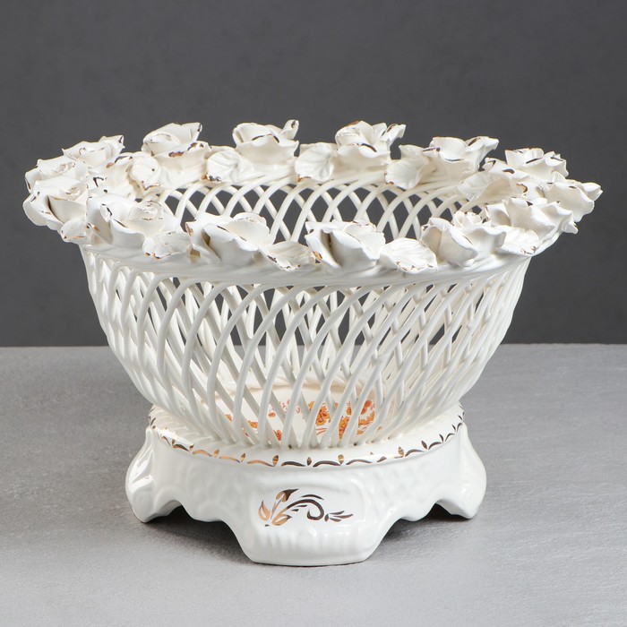 Конфетница "Николь" белая лепка