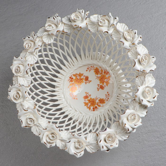 Конфетница "Николь" белая лепка