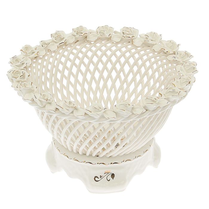 Конфетница "Николь" белая лепка