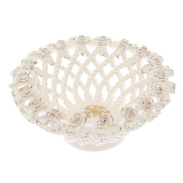 Конфетница "Глория" белая лепка