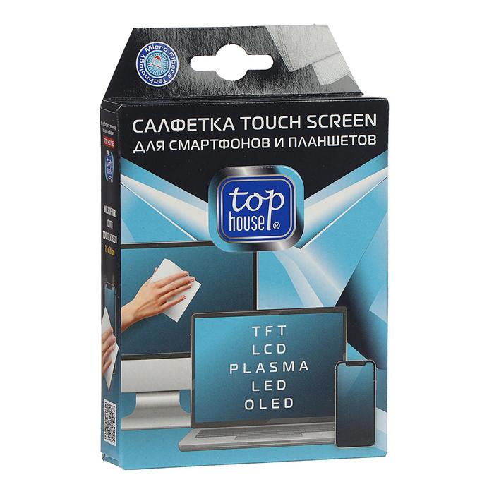 Салфетка из микрофибры Top House Touch Screen для смартфонов и планшетов, 15 × 20 см