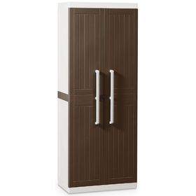 Шкаф 2-х дверный, 650 х 370 х 850 мм, пластик, цвет коричневый / белый