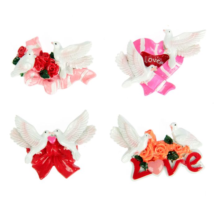 Магнит "Голуби с лентой", МИКС