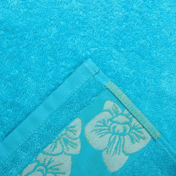 Полотенце махровое "Этель" Bamboo Blossom, бирюзовый 70*140 см бамбук, 450 г/м2