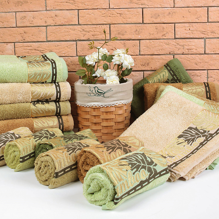 Полотенце махровое "Этель" Flabello, зелёный 70*140 см бамбук, 450 г/м2