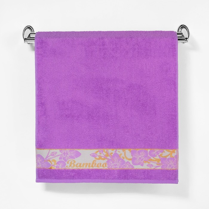 Полотенце махровое "Этель" Bamboo Blossom, сиреневый 50*90 см бамбук, 460 г/м2