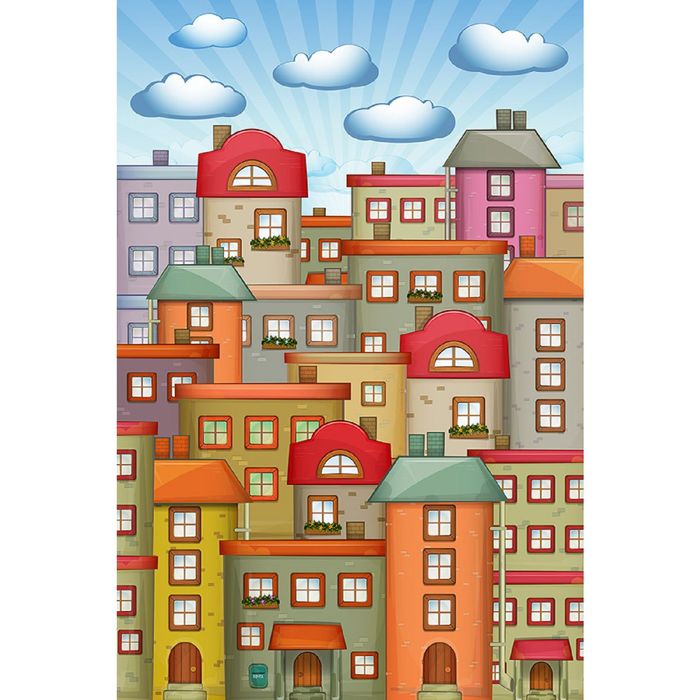 Фотообои "Домики" (состоит из 2 частей), 1,8 х 2,7 м