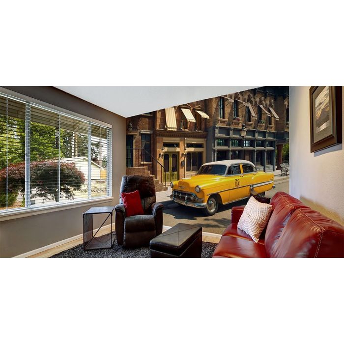 Фотообои "Ретро такси" (состоит из 2 частей), 1,8 х 2,7 м