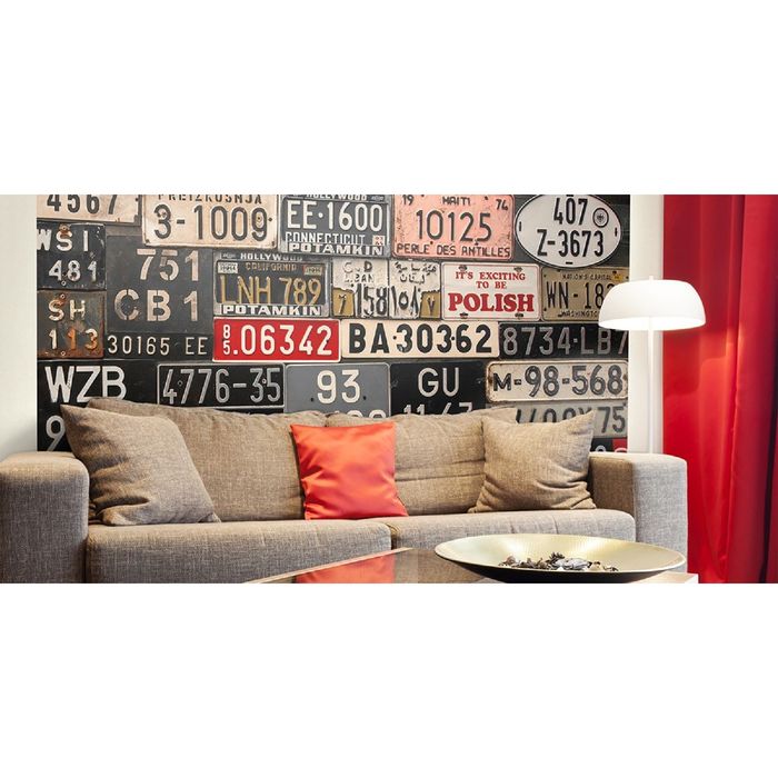 Фотообои "Номерные знаки" (состоит из 2 частей), 1,8 х 2,7 м