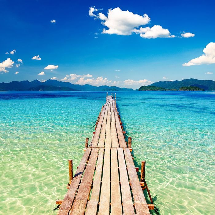 Фотообои "Деревянный пирс" (состоит из 3 частей), 2,7 х 2,7м