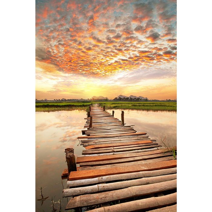 Фотообои "Закат на реке" (состоит из 2 частей), 1,8 х 2,7 м