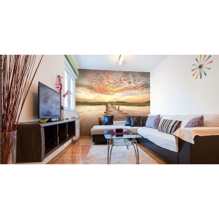 Фотообои "Закат на реке" (состоит из 2 частей), 1,8 х 2,7 м