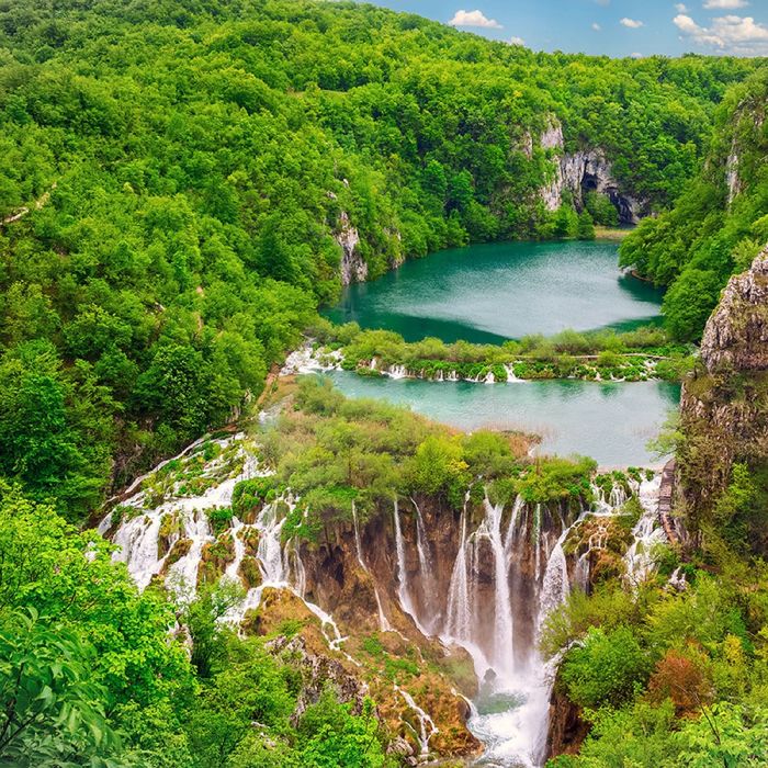 Фотообои "Плитвицкие озера" (состоит из 3 частей), 2,7 х 2,7м