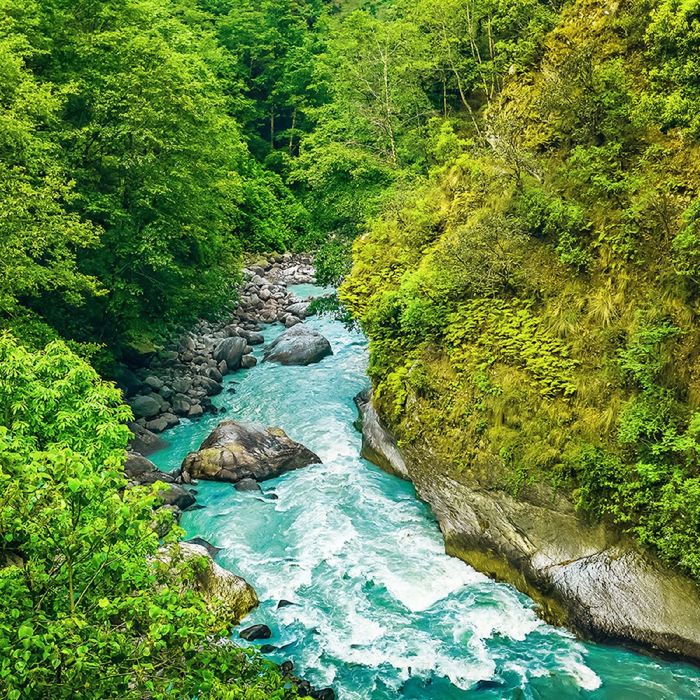 Фотообои "Река в Непале" (состоит из 3 частей), 2,7 х 2,7м