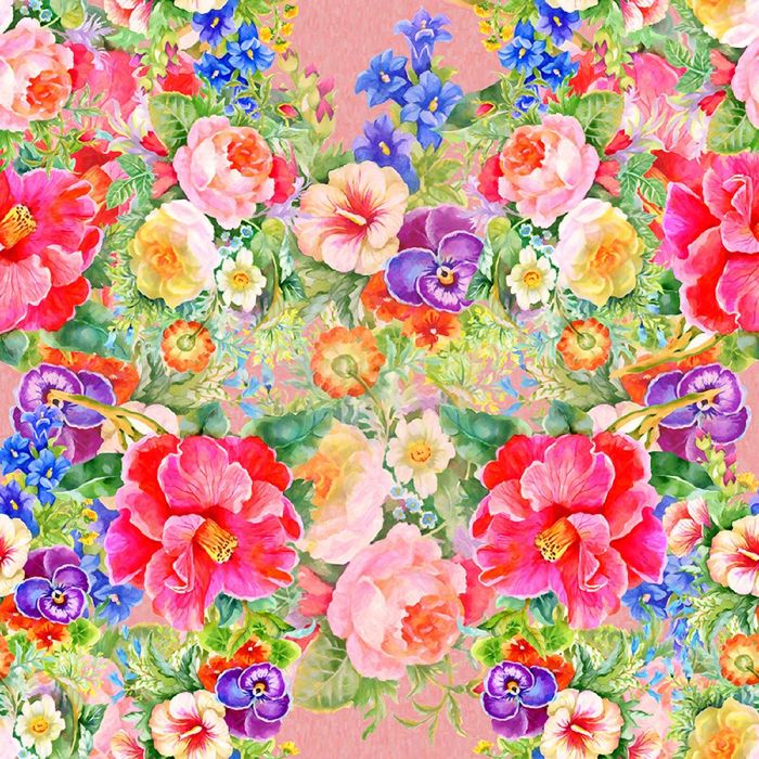 Фотообои "Цветочный платок" (состоит из 3 частей), 2,7 х 2,7м