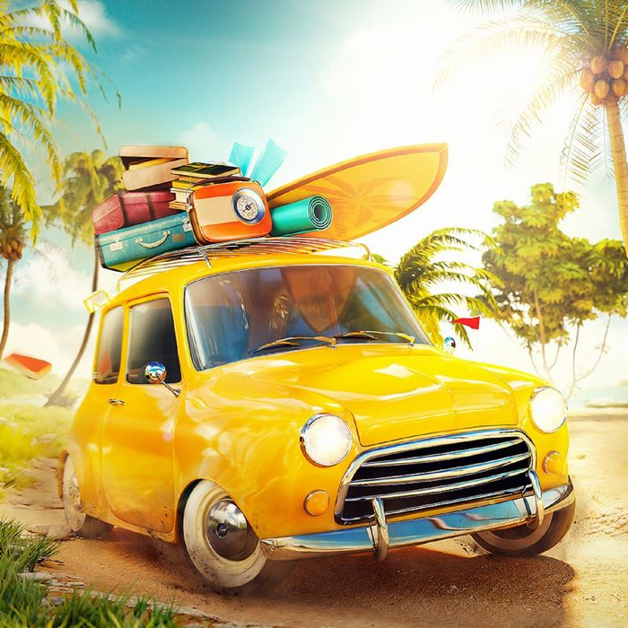 Фотообои "На отдых" (состоит из 3 частей), 2,7 х 2,7м