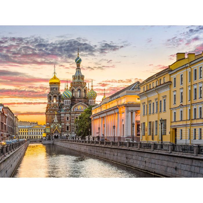 Фотообои "Утро в Петербурге" (состоит из 4 частей), 3,6х2,7 м