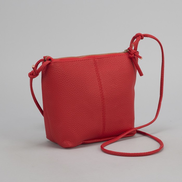 Сумка женская на молнии "Алёна", 1 отдел, длинный ремень, красная