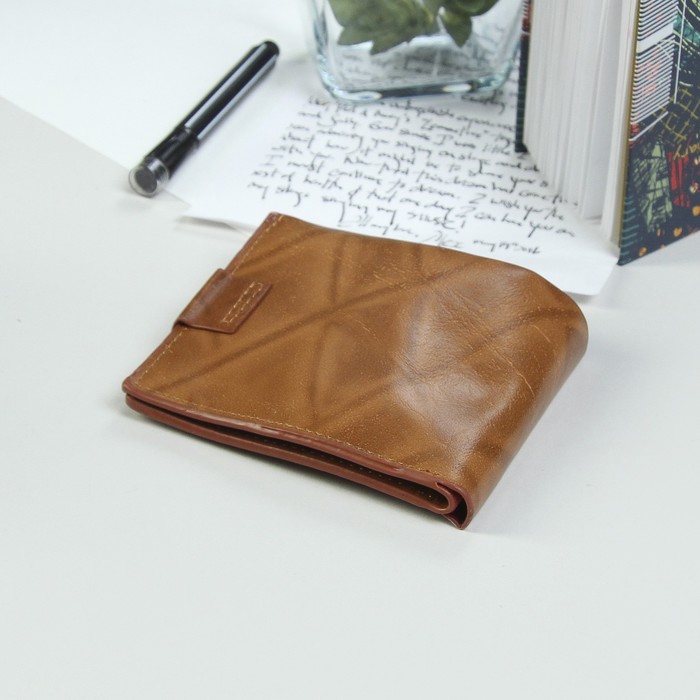 Портмоне мужское на магните "Дэвид", 3 отдела, отдел для карт, 1 наружный карман, коричневое