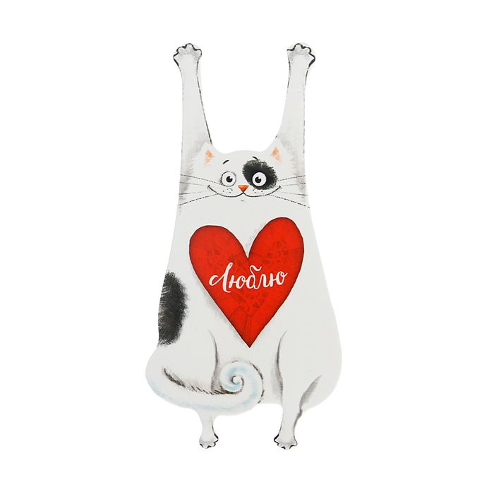 Декор для бокалов "Люблю"котик (набор 6шт)