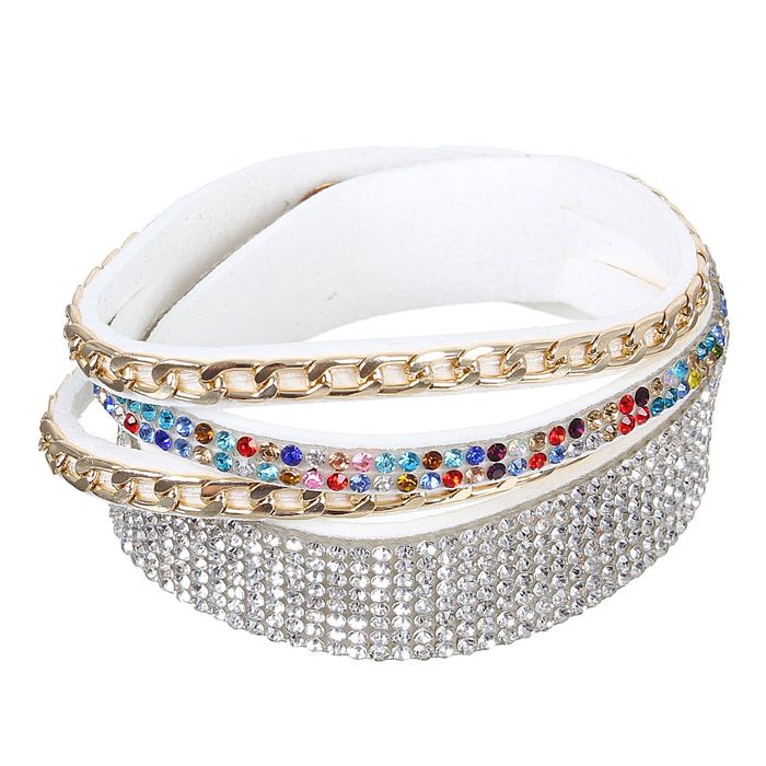 Браслет "Дискотека" коса, цветной в белом