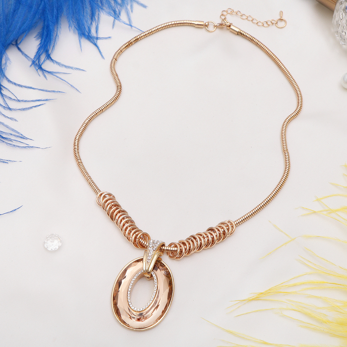 Кулон "Овал" с отверстием, цвет золотой, 45см